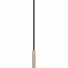 LED-Pendelleuchte - schwarz-holzfarben - Metall - 35 cm