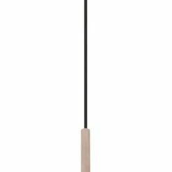 LED-Pendelleuchte - schwarz-holzfarben - Metall - 35 cm
