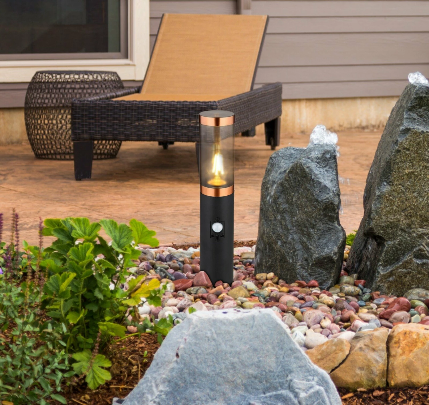 Außenleuchte - anthrazit-Kupfer - mit Sensor - 45 cm – Bild 2