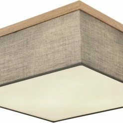 Deckenleuchte - anthrazit-holzfarben - 40 cm