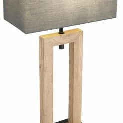 Tischlampe - natur-anthrazit-schwarz matt - 55 cm