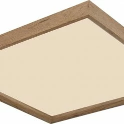 LED-Deckenleuchte - weiß matt - holzfarben - 45 cm