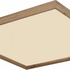 LED-Deckenleuchte - weiß matt - holzfarben - 60 cm