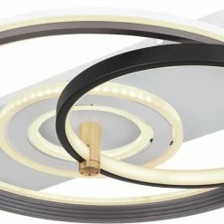 LED-Deckenleuchte - weiß-schwarz matt - rund