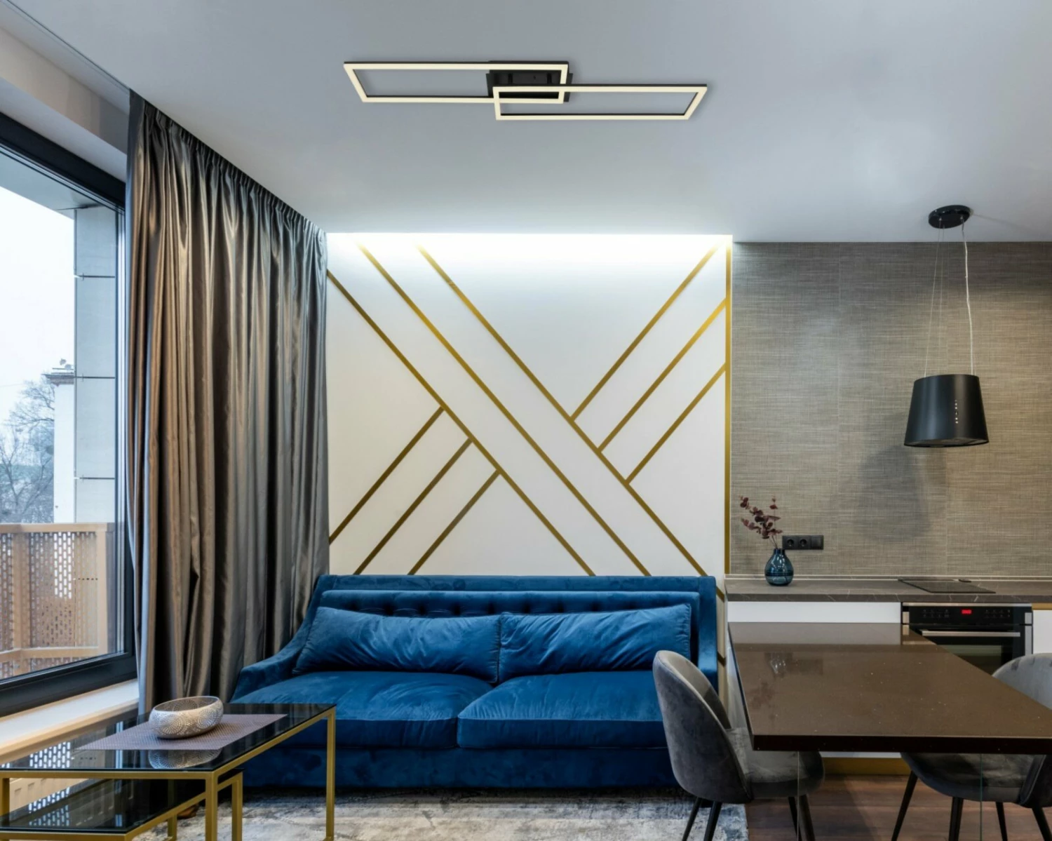 LED-Deckenleuchte - schwarz matt - mit Fernbedienung - 101 cm – Bild 2