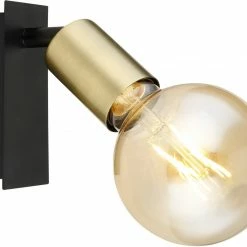 Wandstrahler - Altmessing-schwarz matt - Metall - 12 cm