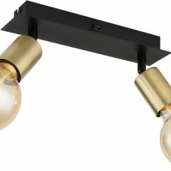 Wandstrahler - Altmessing-schwarz matt - Metall - 25 cm