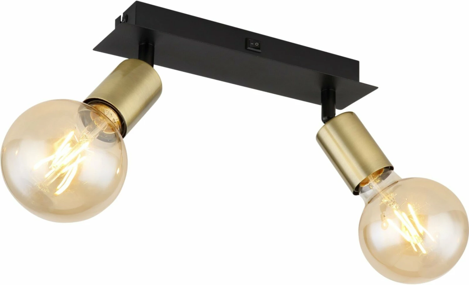 Wandstrahler - Altmessing-schwarz matt - Metall - 25 cm