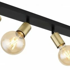 Wandstrahler - Altmessing-schwarz matt - Metall - 50 cm