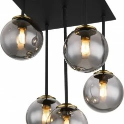 Deckenlampe - schwarz matt-Messing matt - 25,5 cm