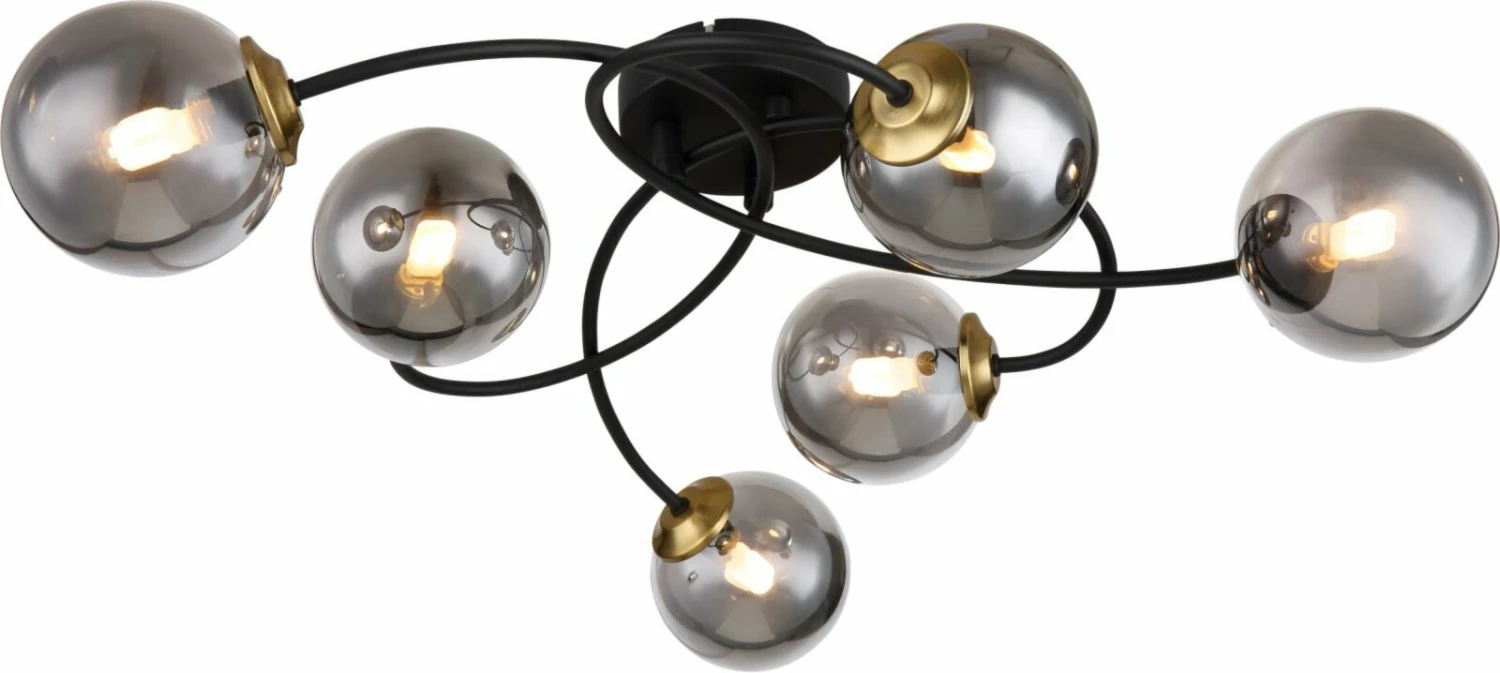 Deckenlampe - schwarz matt-Messing matt - 52 cm