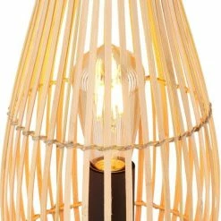 Tischlampe - natur-schwarz matt - Bambus-Metall - 49,5 cm