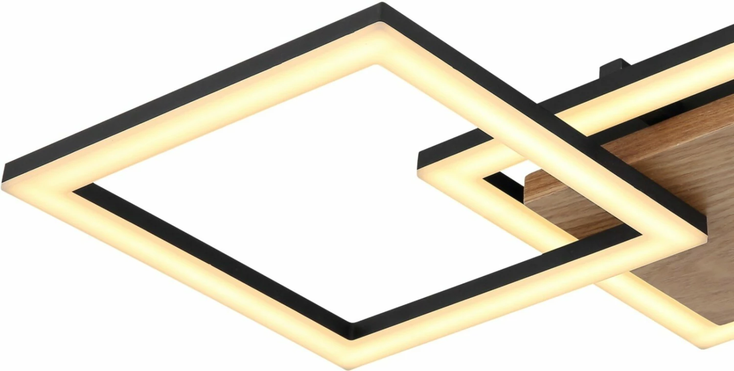 LED-Deckenleuchte - schwarz matt - holzfarben - 66 cm – Bild 3