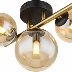 LED-Wandleuchte - schwarz matt-Messing matt - 3-flammig