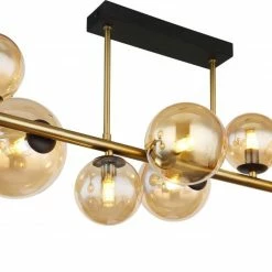 LED-Wandleuchte - schwarz matt-Messing matt - 9-flammig