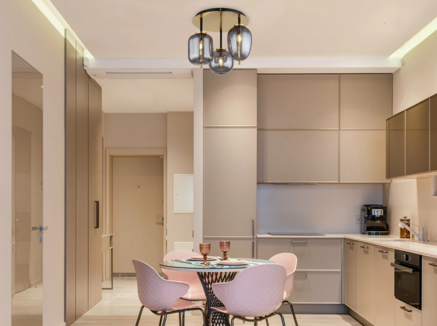 Deckenlampe - messingfarben matt - Metall - 46 cm Ø – Bild 2